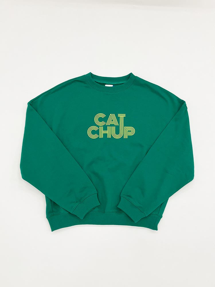 tシャツ 「Catchup」Catchup プリントスウェットトップス（大人サイズ） レディース Catchup tシャツ 「Catchup」Catchup プリントスウェット